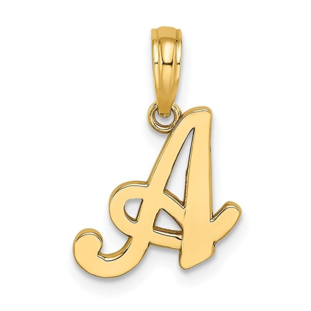 10k Yellow Gold Polished A Script Initial Charm - image 6